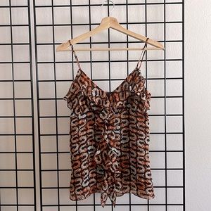 Y2k Milly Fish Print Silk Spaghetti Strap Tank